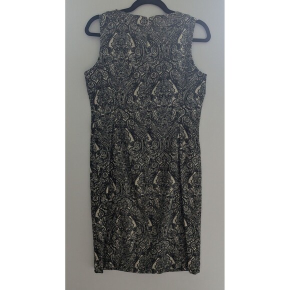 NWT Talbots Women’s Black Paisley Sleeveless Sheath Cotton Dress - Picture 5 of 11